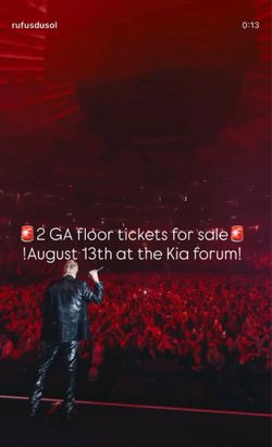 2 GA Floor Rufus Du Sol tickets for sale