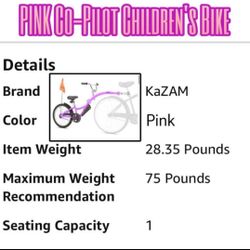 Co-Pilot Attachable Kids Bike ! In 🩷Pink 