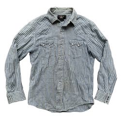 Ralph Lauren RRL Western Plaid Pearl Snap Shirt Size Medium