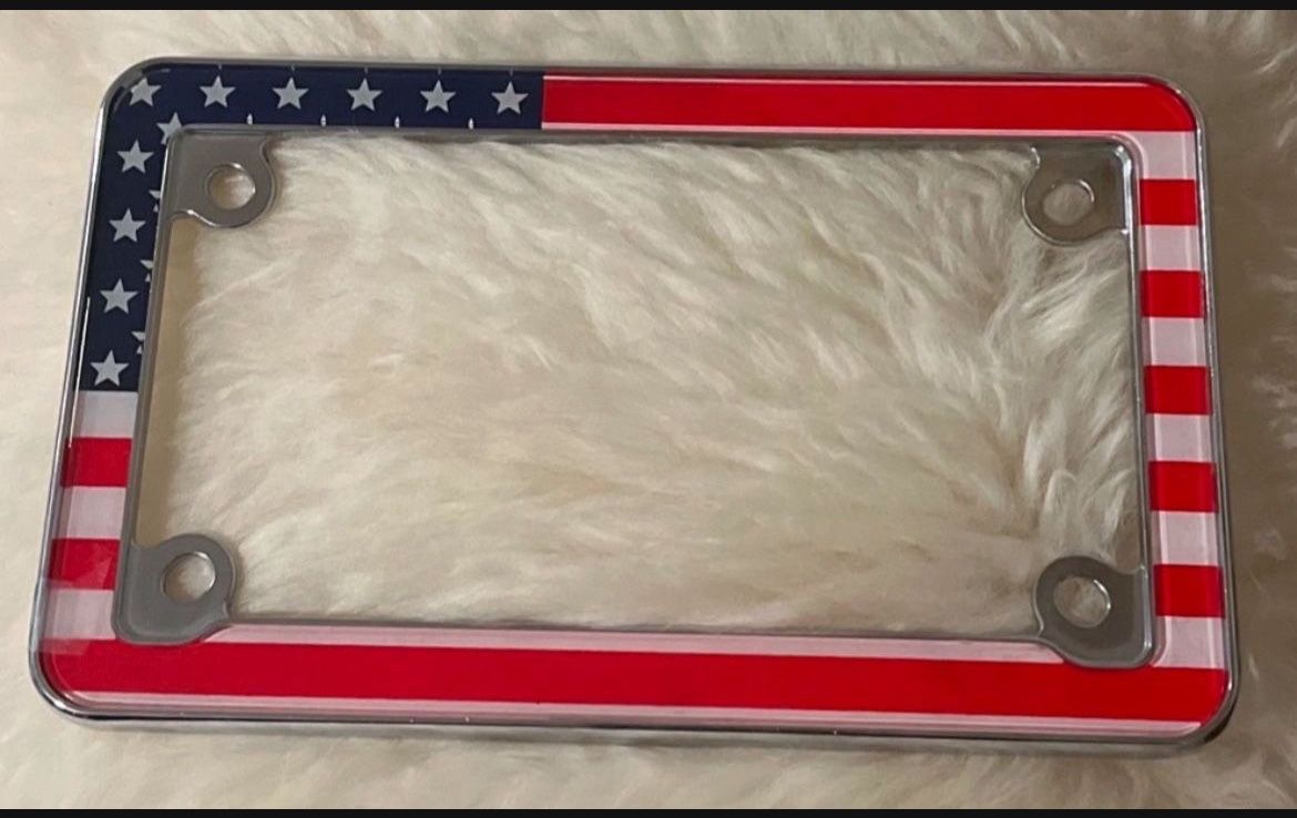 U.S. Flag motorcycle License Plate Frame