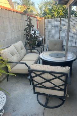 4pc Patio Set/Outdoor Furniture/table fire pit set/Cash Only