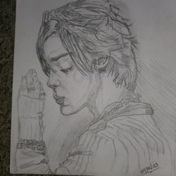 BTS JIMIN Modeling Beautiful Side On The Wall Hand Sketch  By The ARTIS ANGEL 😇 23 