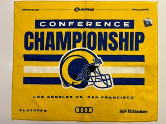 Conference Championship rally towel. Los Angeles vs San Francisco. January 30, 2022.