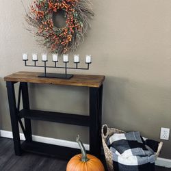 ❤️ farmhouse accent entryway table hall sofa couch Black 