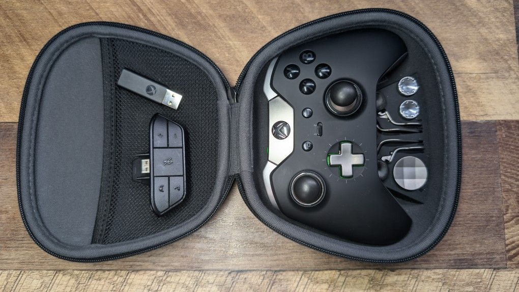 Xbox Elite Controller, Headset Adapter, Wireless Adapter and Rechargeable Battery