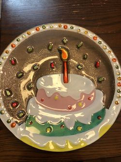 Birthday Cake Plate/Tray by Lori Siebert for Silvestri Handmade 11"