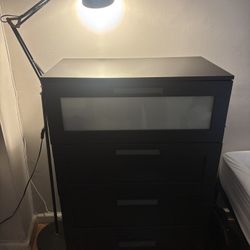 IKEA Dresser & Metal Lamp 
