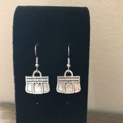 Silver Purse Earrings 