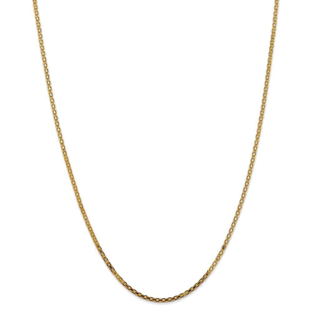 14K Yellow Gold 2mm Lightweight Handmade Flat Chain