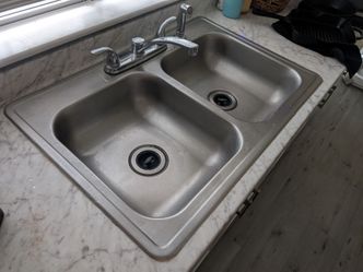 Stainless Double Bowl Sink 33x22