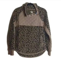 Abercrombie & Fitch Quilted Fleece Pullover 1/4 Snap Sweater Size XS