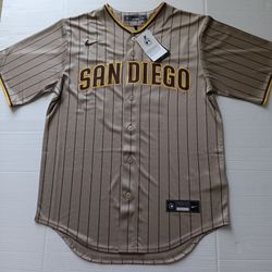 Size S Manny Machado San Diego Padres Nike Men's Tan Pinstripe Jersey