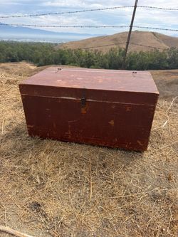 Antique wooden trunk