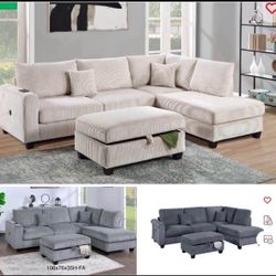 Sectional with ottoman set
