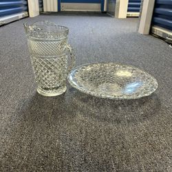 Crystal Pitcher And Tray