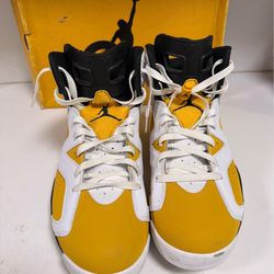 Nike Air Jordan VI 6 Retro White Yellow Ochre Black CT8529-170 sz 13 Men's