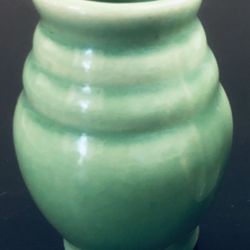 Green Glazed Ceramic Miniature BudVase 