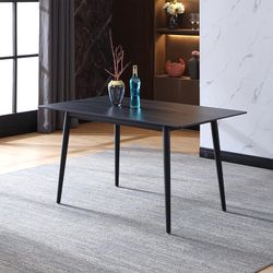 Dining Table, Modern Kitchen Table Set Top with Slate, Metal Base & Legs Very Stable, Dining Room Table and Chairs (Black, 1 Table)
