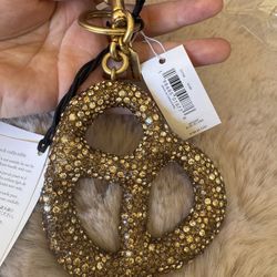 NWT Coach CCY89 Crystal Pretzel Bag Charm