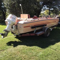 Ouachita 1974 bass boat 18’. 1980 Johnson 140 hp, Evanrude trolling motor Champion trailer,electric anchor. $4,500.00 OBO