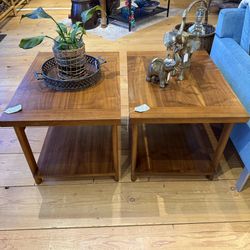 Vintage MCM Lane Walnut End Tables 
