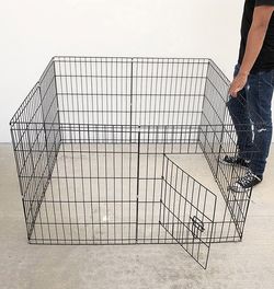 (Brand New) $44 Dog 8-Panel Playpen, Each Panel 30” Tall X 24” Wide Metal Pet Gate Exercise Fence Crate Kennel