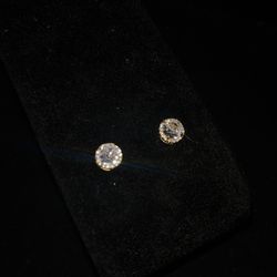 925 Silver Gold Plated Studded Earrings