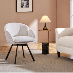 Flower-shaped Chenille Accent Armchair