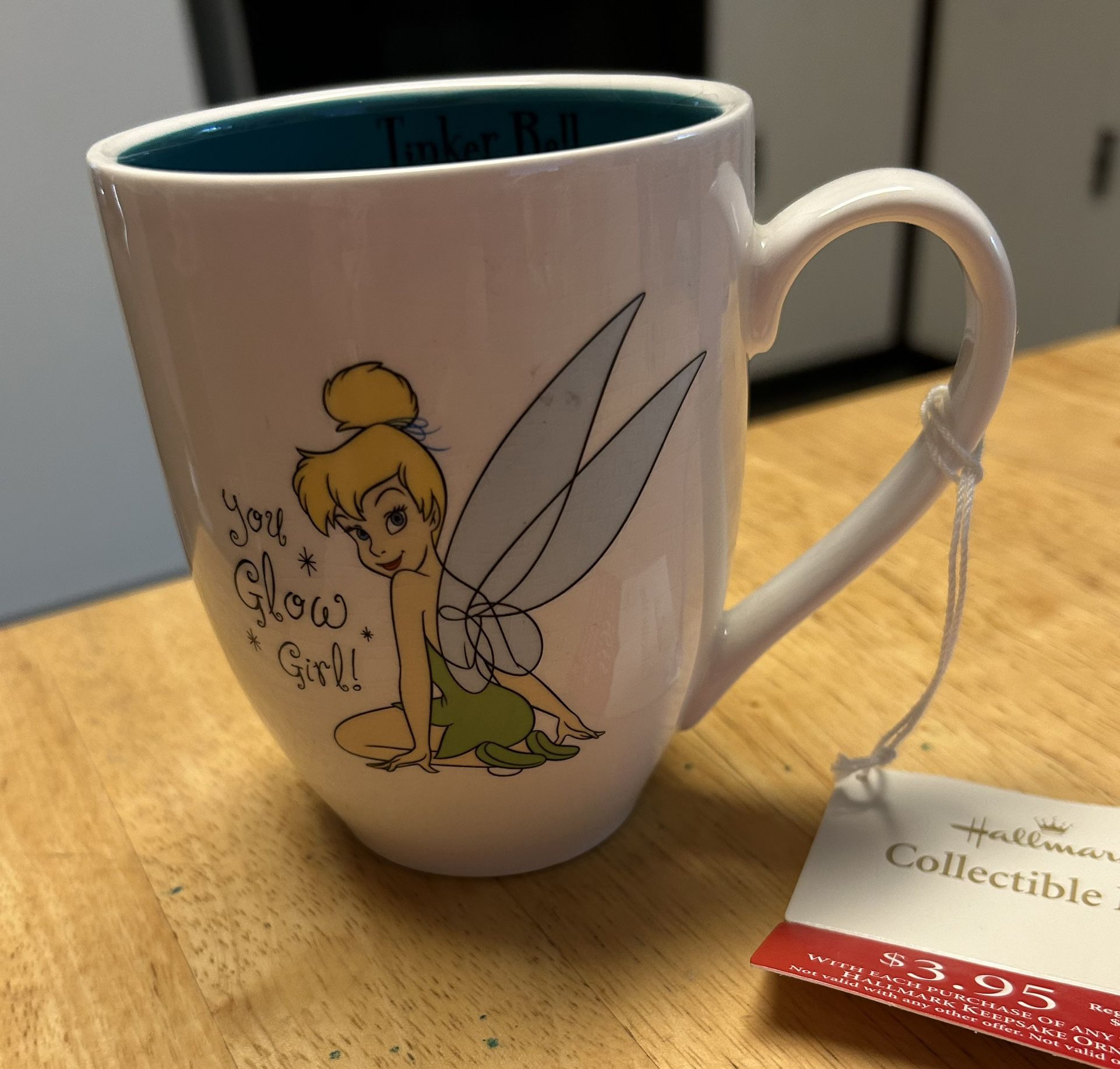 Disney Tinkerbell Coffee/ Tea Mug/ Cup “You Glow Girl” Hallmark New With Tag 