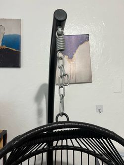Black Hanging Egg Chair with Stand