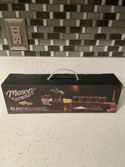 6-Piece Shot Glass Set with Wood Tray