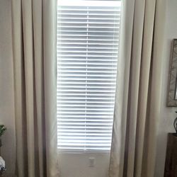 6 Panel Curtains-Cream Light Beige 52"W x 96"L-Great Condition!