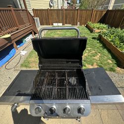 Four burners Gas Grill With Small Stove 