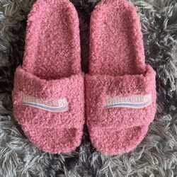 Balenciaga Pink Fur Slides Size 45 