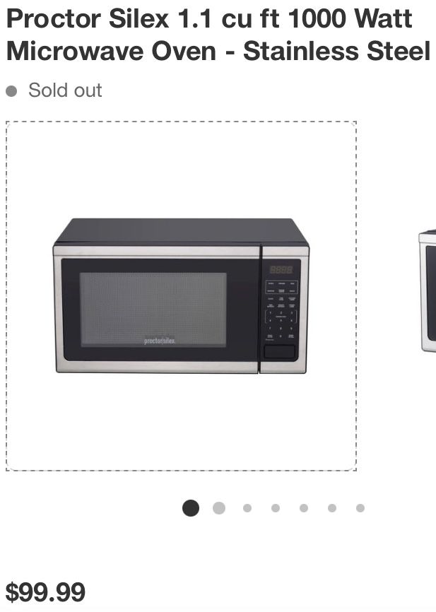 Proctor Silex 1.1 cu ft 1000 Watt Microwave Oven- Stainless Steel