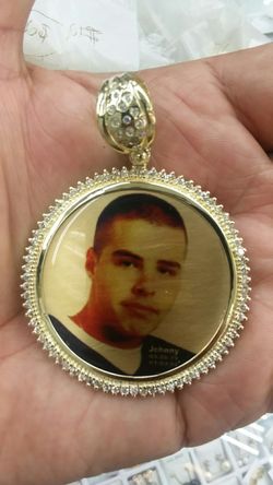 14k gold double side picture frame charm starts From $1200 & up