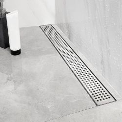 Neodrain 40" Linear Shower Drain, Brushed 304 SS Bathroom Linear Drain,cUPC Brushed Nickel Shower Drain with Quadrato Grate& Adjustable Fee