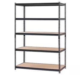 5-Shelf Heavy Duty Adjustable Metal Garage Storage Shelving Unit in Black (48 in. W x 72 in. H x 24 in. D)