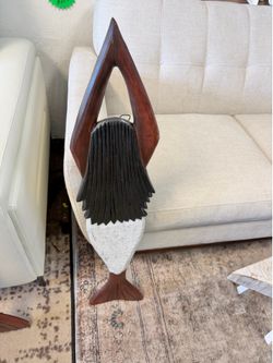 New large handcrafted carved mermaid