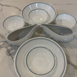 CORELLE country cottage dinnerware serveware vegetable bowls dessert bowls and gravy boats