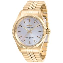 Invicta Men's Specialty Quartz Chronograph Silver Dial Gold Steel Watch 29384