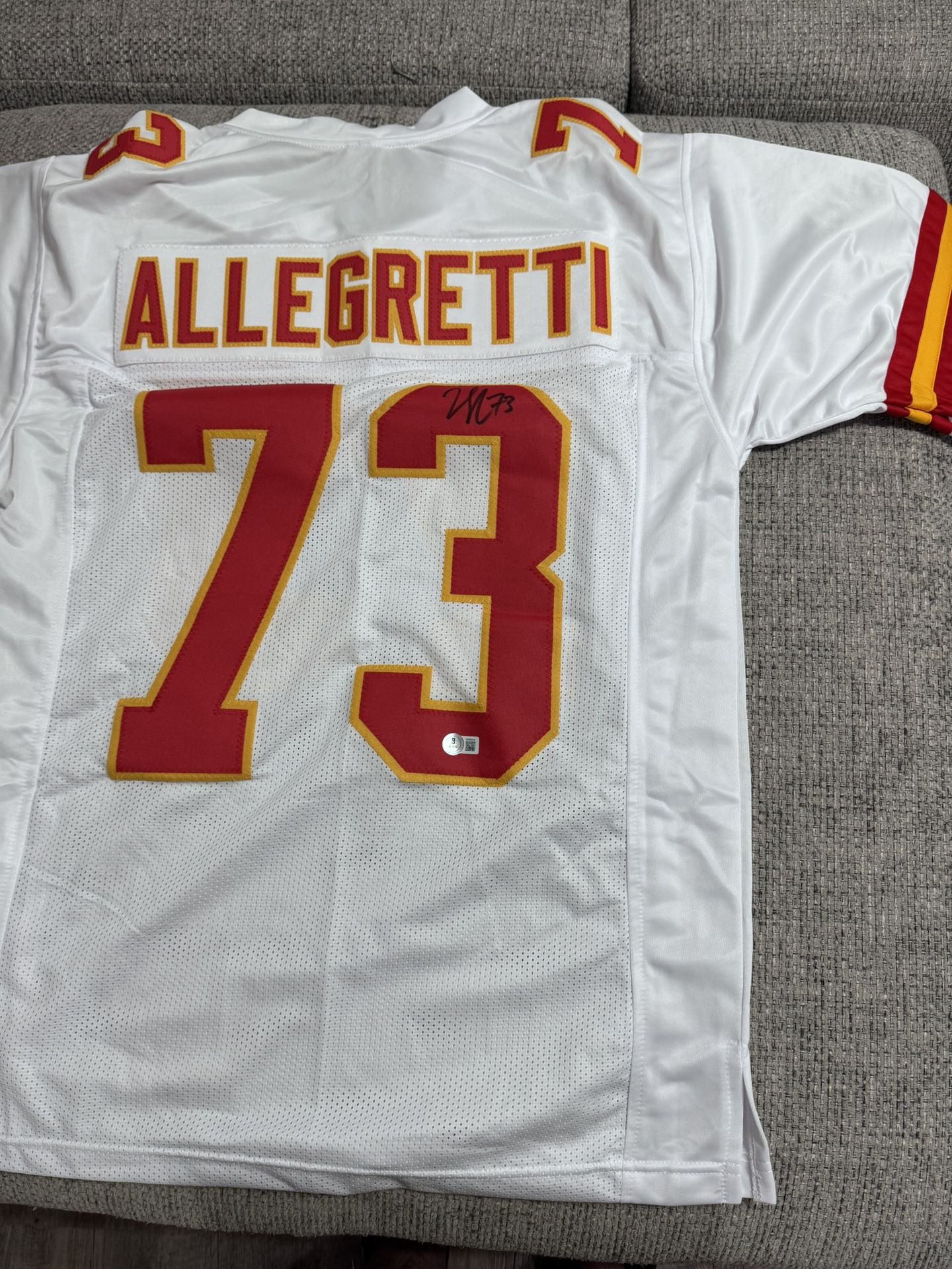 Nick Allegretti Signed Autograph Custom Jersey - Beckett Coa - Kansas City Chiefs