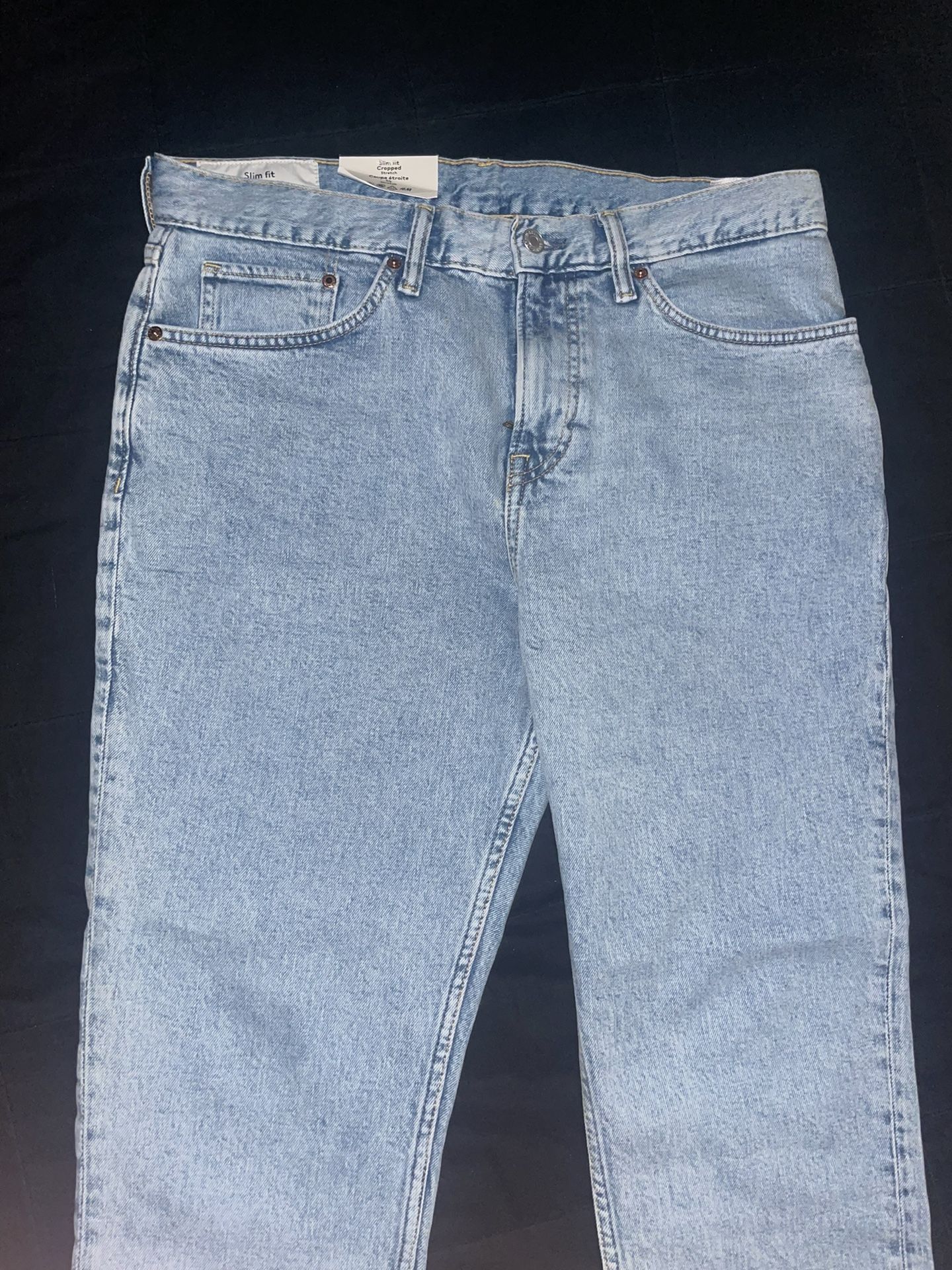 H&M Men Slim Fit Cropped Stretch Coupe étroite 3/4 Stretch 32x30