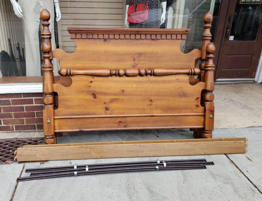 Full-Size Solid Wood Bed Frame