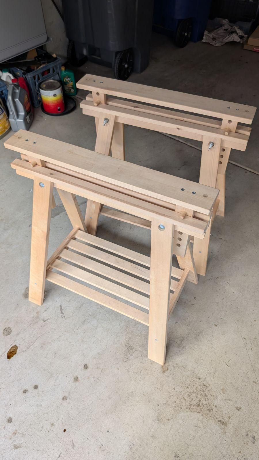 IKEA Desk Legs Trestles Solid Birch Unfinished