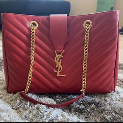 YSL Grain de Poudre Matelasse Monogram Shopping Bag