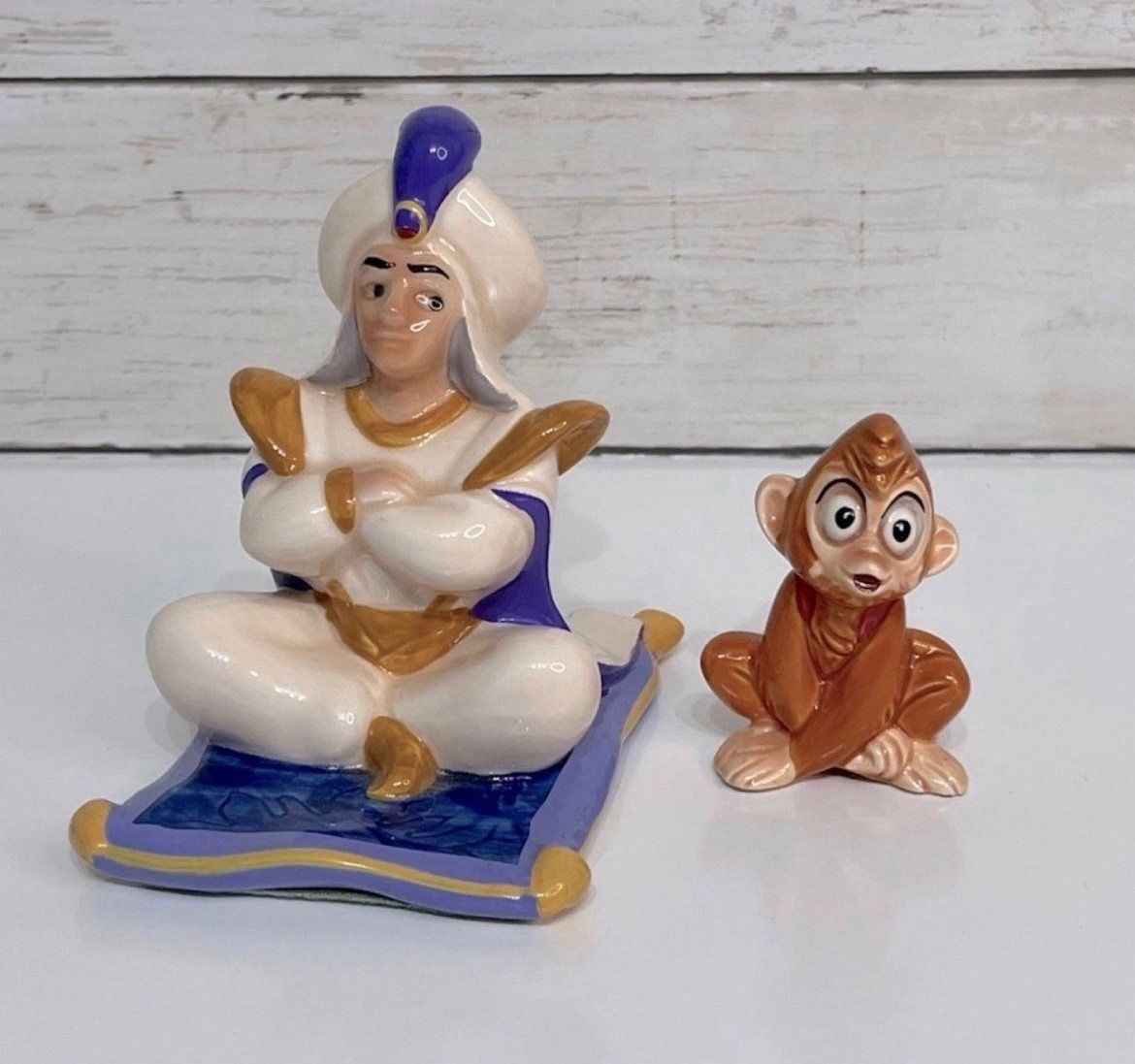 Vintage Walt Disney Aladdin & Abu Glazed Ceramic Figurines PRICE FIRM