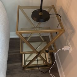 Gold Glass Side Table