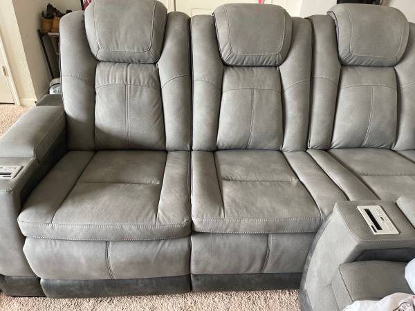 Power Leather Reclining 3 Piece Living Room Set BRAND NEW 