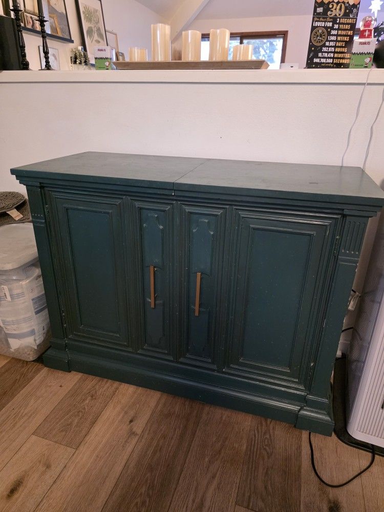 Sideboard Cabinet On Wheels - Expandable Top + Storage Drawer